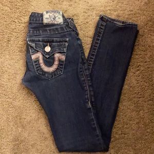 True Religion Low Rise Straight Skinny Jeans